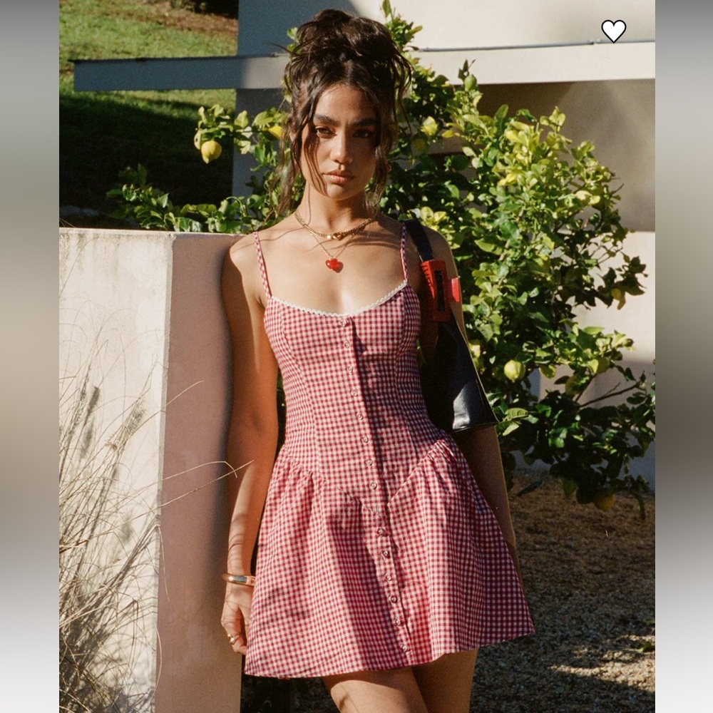 Princess Polly Toulouse Mini Dress Red Gingham